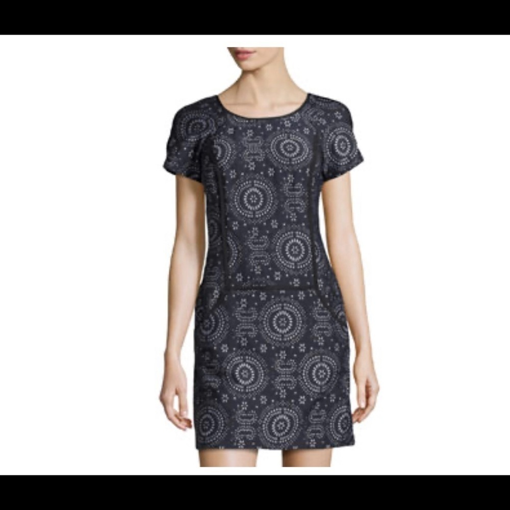 Ivy + Blu Floral Laser Cut Jacquard Shift …
